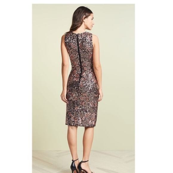 Alice Olivia Natalie Embroidered Sequin Midi Dress Size 10 - Picture 3 of 11